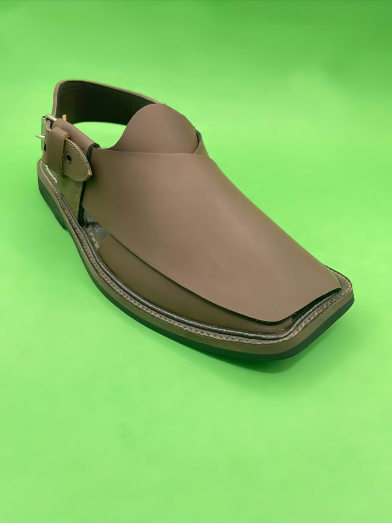 Sabrezi Chocolate Brown Peshawari Chappal - Image 2