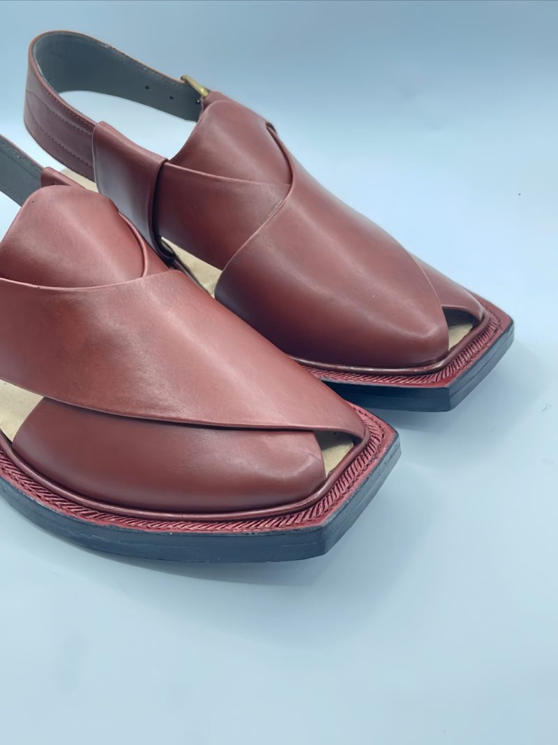 Maroon Peshawari Nourozi Chappal - Image 4