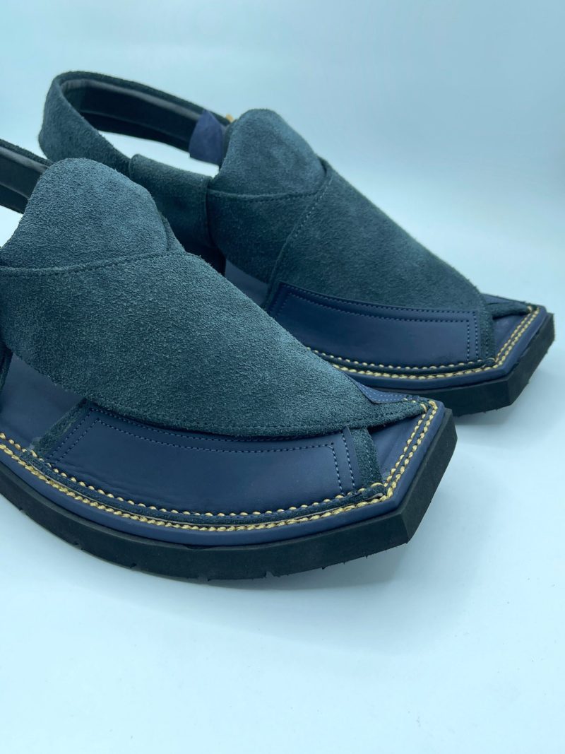 Navy Blue Sabar Kaptaan Chappal - Image 4