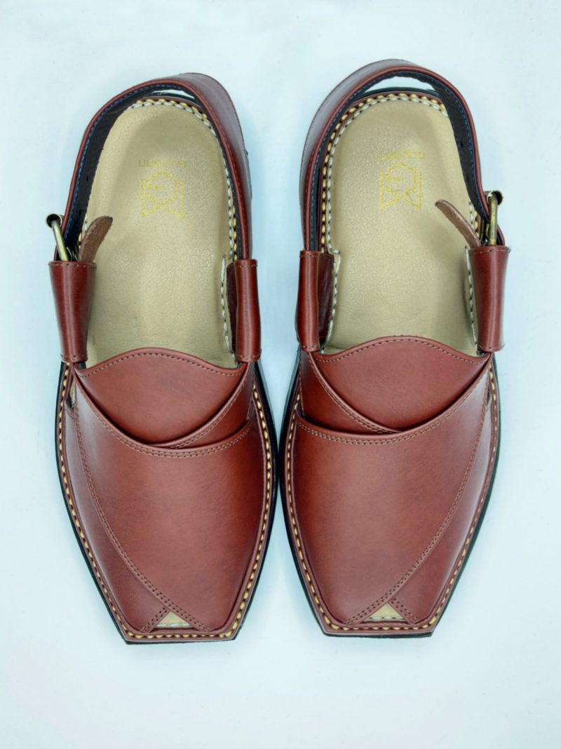 Dotted Sole Burgundy Kaptaan Chappal