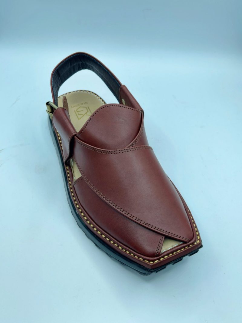 Dotted Sole Burgundy Kaptaan Chappal - Image 2